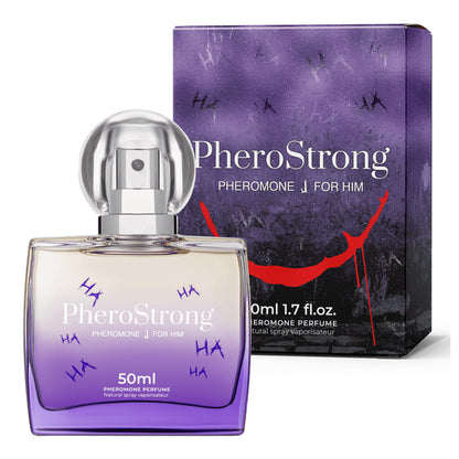 PheroStrong Pheromone Parfum J for Him 50ml Variante 1 mit dunklem Packaging und maskulinem Duftcharakter