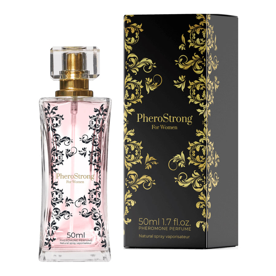 PheroStrong Pheromone Parfum Only for Women 50ml Flakon mit eleganter Verpackung in Schwarz und Gold