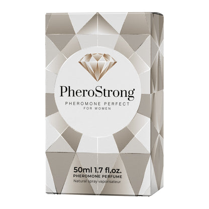 PheroStrong Pheromone Parfum Perfect for Women 50ml Verpackung Vorderansicht mit geometrischem Muster
