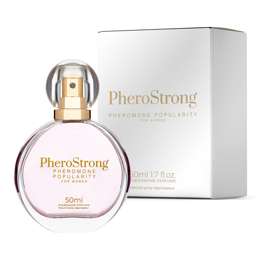 PheroStrong Pheromone Parfum Popularity for Women 50ml Flakon und Verpackung im Set