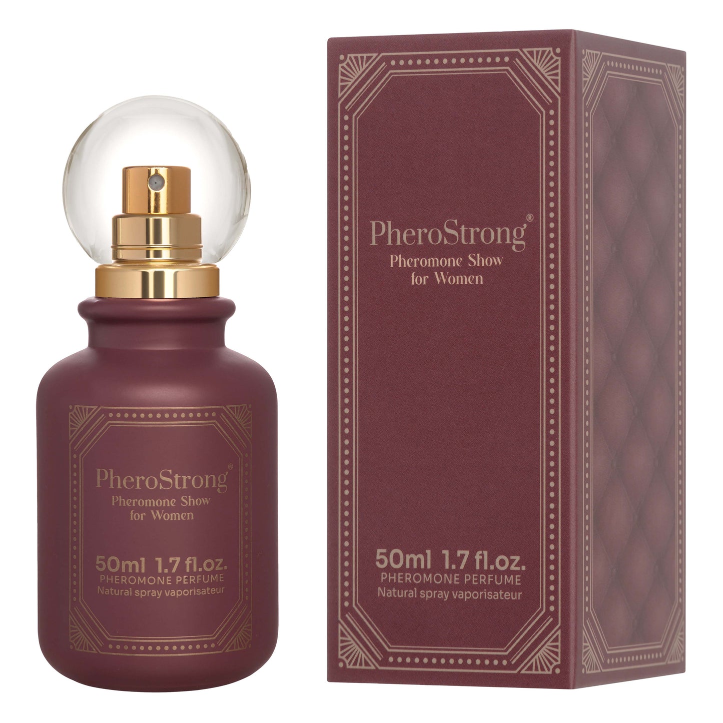 PheroStrong Show Pheromone Parfum für Frauen 50ml Flakon mit Verpackung in elegantem Design
