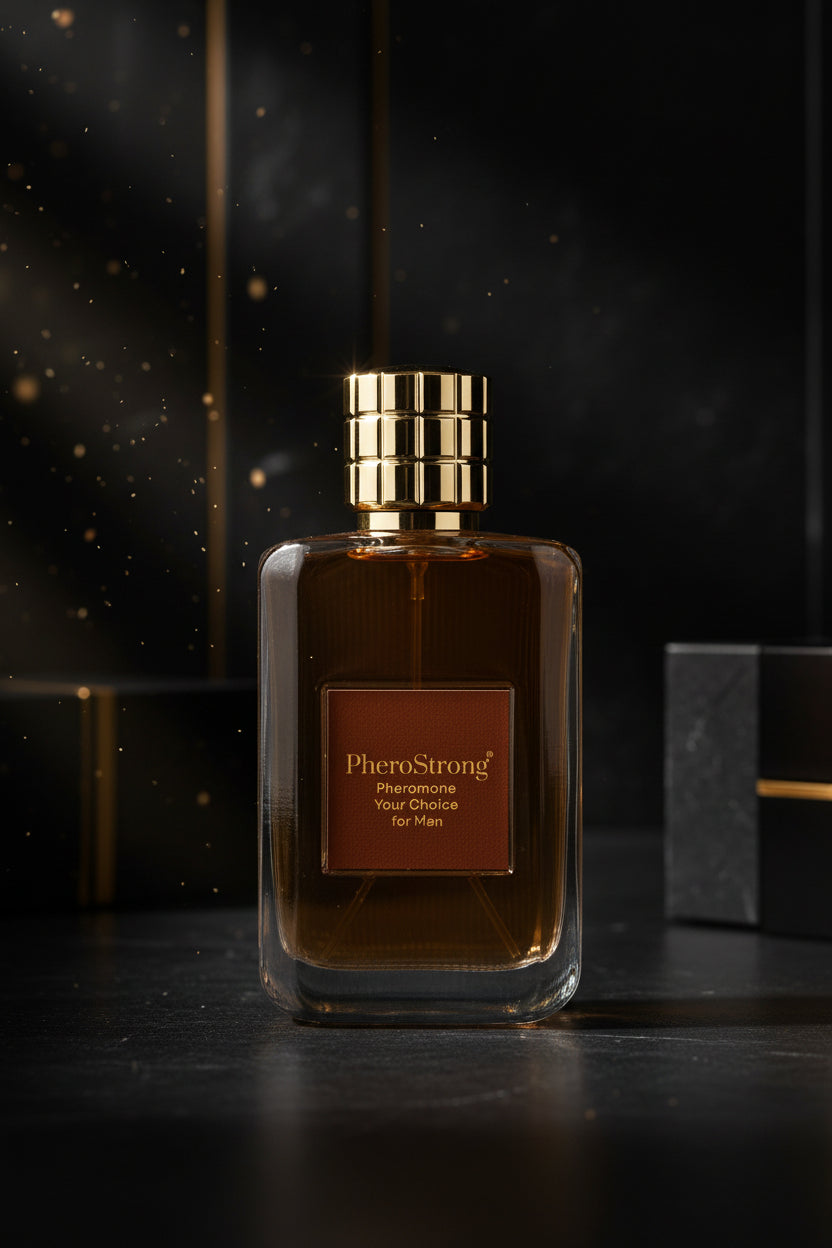 PheroStrong Your Choice for Men, ein maskuliner Duft in stilvoller Flasche.