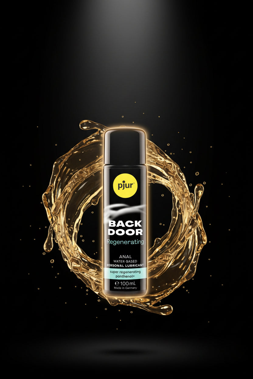 pjur BACKDOOR Regenerating wasserbasiertes Gleitgel mit Panthenol und Kamille – pflegend und langanhaltend, 100 ml