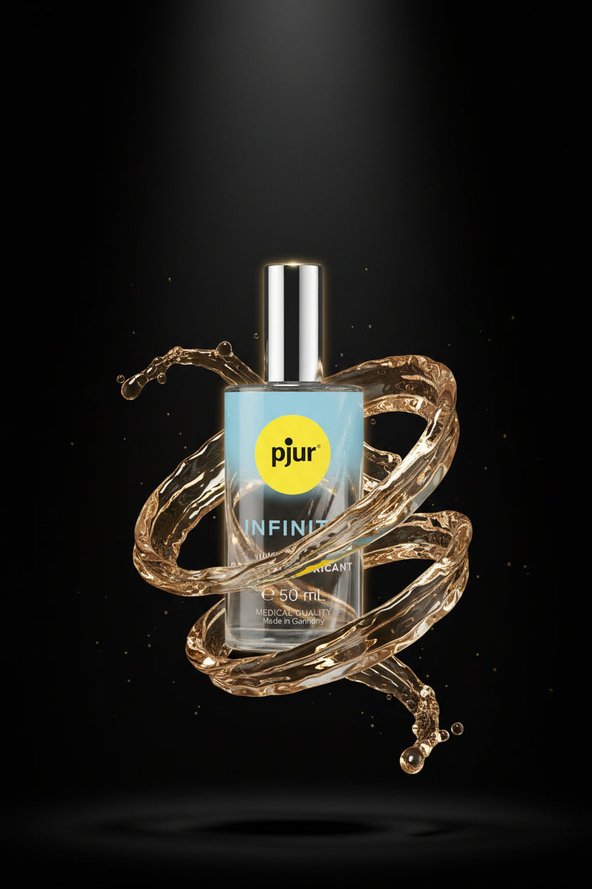 pjur INFINITY wasserbasiertes Gleitgel Glasflasche Detailansicht 50 ml