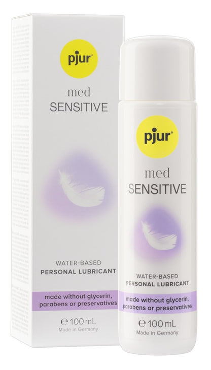 pjur med SENSITIVE wasserbasiertes Gleitgel für sensible Haut mit Verpackung – 100 ml, frei von Glycerin, Parabenen und Konservierungsstoffen