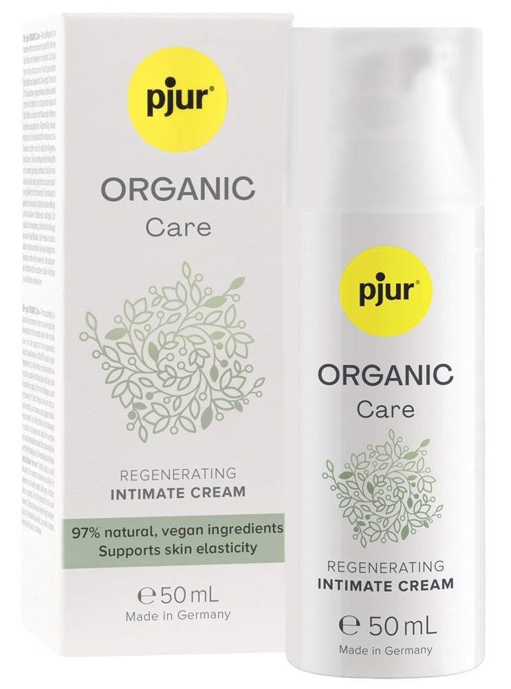 Intim-Pflegecreme pjur ORGANIC Care 50 ml mit natürlicher Formel und Verpackung