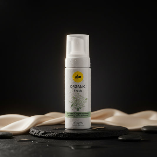 pjur ORGANIC Fresh Intim-Reinigungsschaum 150 ml – sanfter, veganer Reinigungsschaum für natürliche Intimpflege ohne Wasser