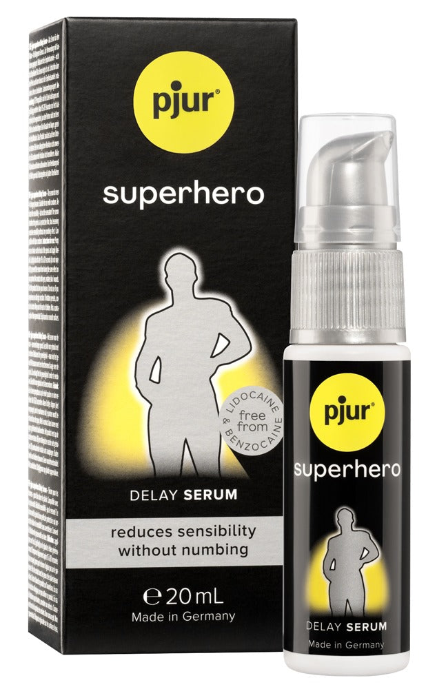 pjur Superhero Delay Serum 20 ml – Verzögerungsserum für Männer zur Reduzierung der Empfindlichkeit ohne Betäubung
