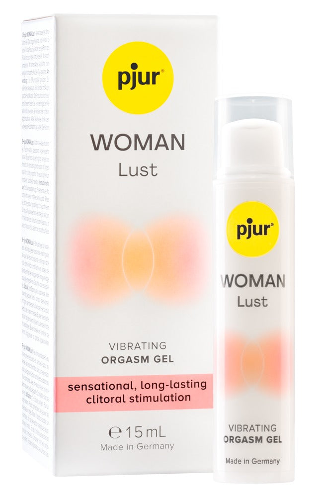 pjur WOMAN Lust wasserbasiertes Stimulationsgel mit Verpackung für intime Wellness