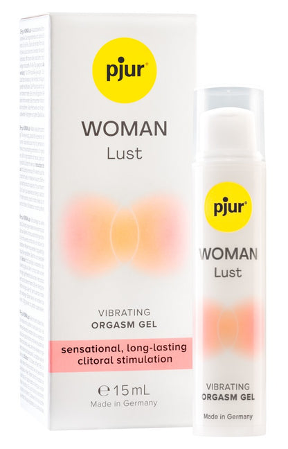 pjur WOMAN Lust wasserbasiertes Stimulationsgel mit Verpackung für intime Wellness