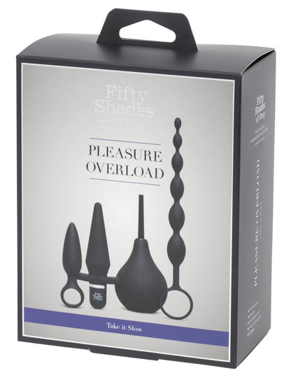 Produktverpackung des Pleasure Overload Take it Slow Anal Sets in eleganter Box