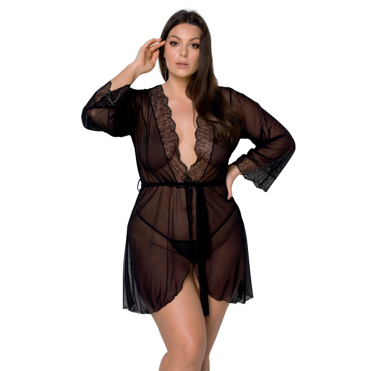 Passion PS Amberly Size Plus peignoir black - Produktansicht 1
