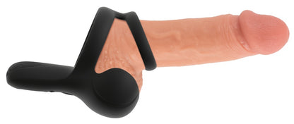 Schematische Anwendung des Rebel Ball Massagers mit Penis- und Hodenring