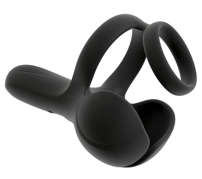Rebel Ball Massager mit vibrierender Hodenmassage, Damm-Stimulator sowie dehnbarem Penis- und Hodenring