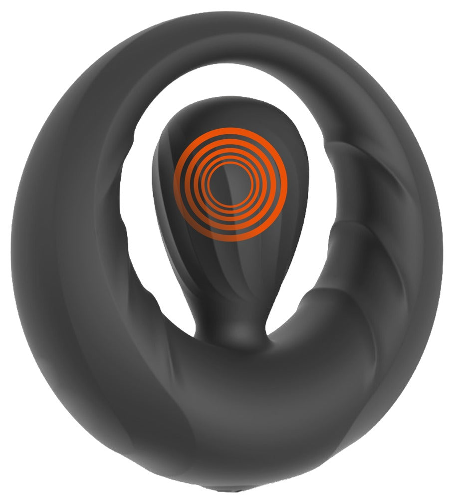 Rebel Vibro-Penisring mit hervorgehobenem Stimulationsbereich am flexiblen Vibro-Stimulator