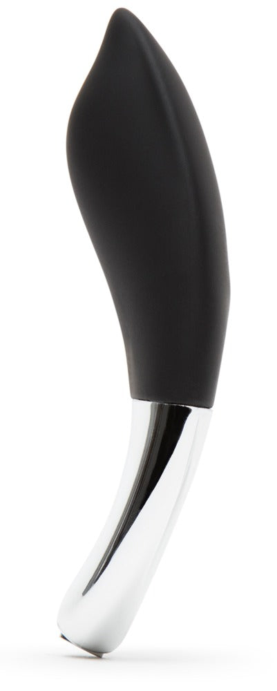 Geschwungener Auflegevibrator mit eleganter Form und silbernem Abschluss