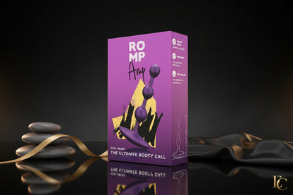 Produktverpackung der ROMP Amp Analkette in lila Design