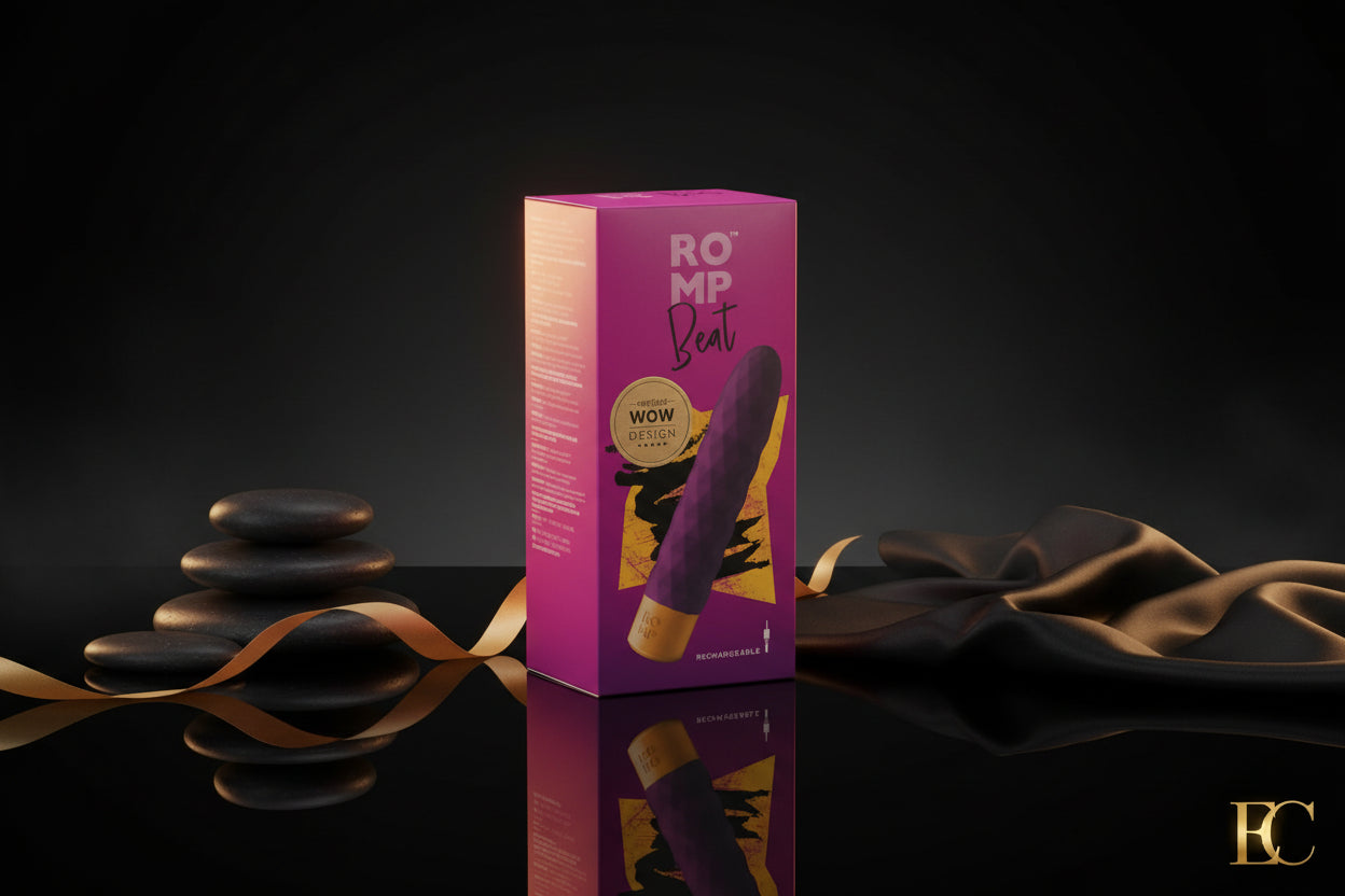 ROMP Beat Vibrator Verpackung in Lila