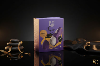 ROMP Free Pleasure Air Pulsator Verpackung in Lila