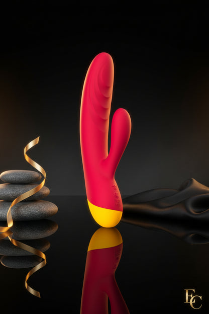 ROMP Jazz Rabbitvibrator in Rot Seitenansicht mit ergonomischer Form