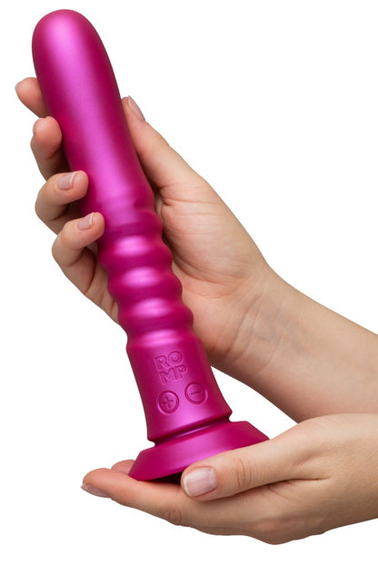 ROMP Jiggle Stoßvibrator ergonomische Handhabung in Pink