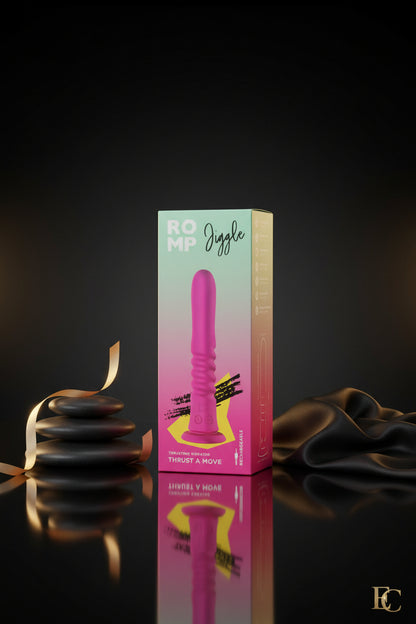 ROMP Jiggle Stoßvibrator Produktverpackung in Pink