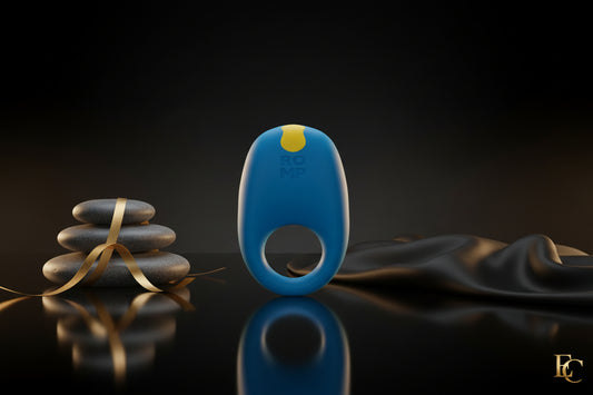 ROMP Juke Vibro Penisring blau Frontansicht aus Silikon