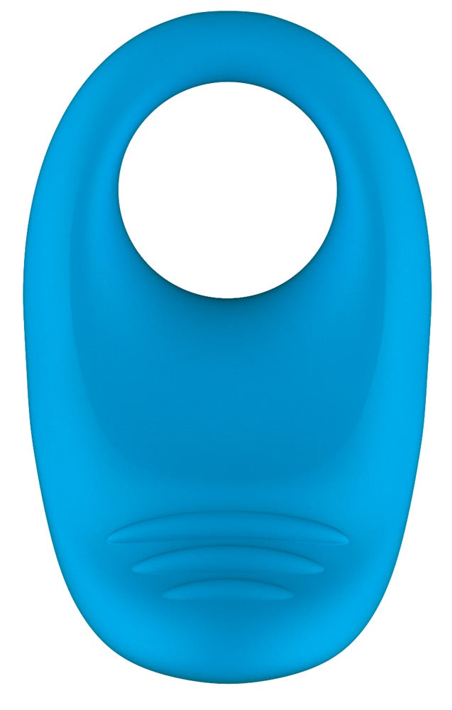 ROMP Juke Vibro Penisring blau Oberseite mit Bedienelement
