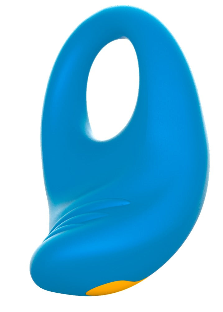 ROMP Juke Vibro Penisring blau Seitenansicht ergonomisches Design