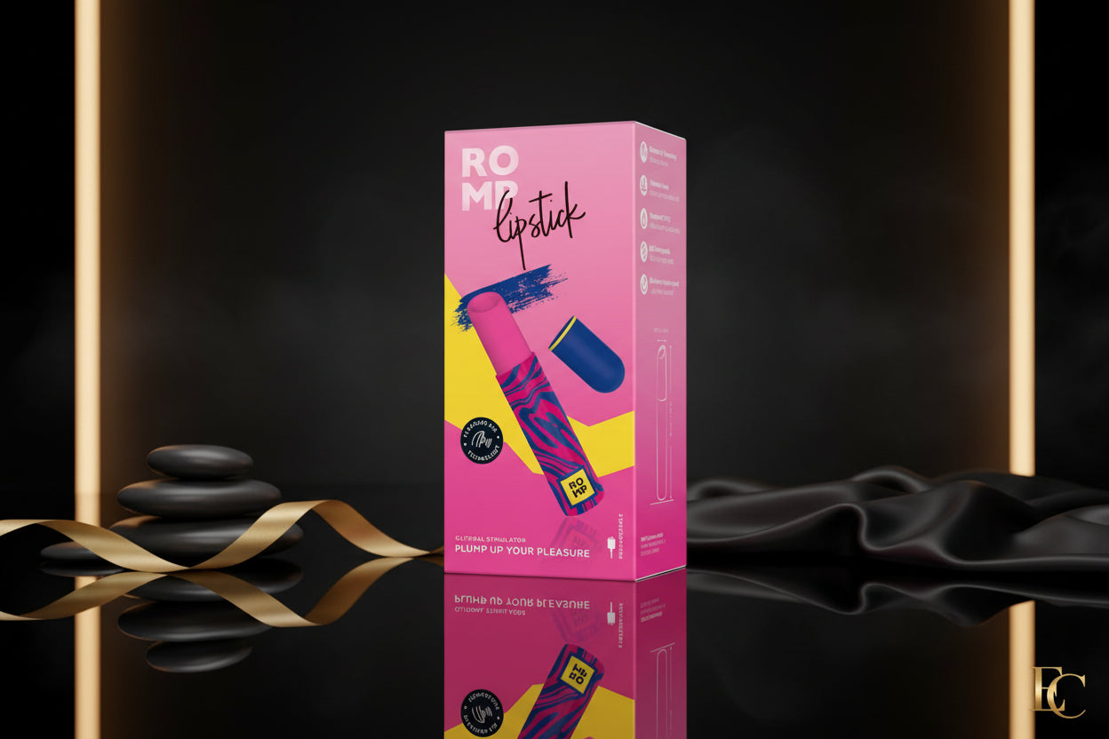 ROMP Lipstick Pulsator Produktverpackung in modernem Design