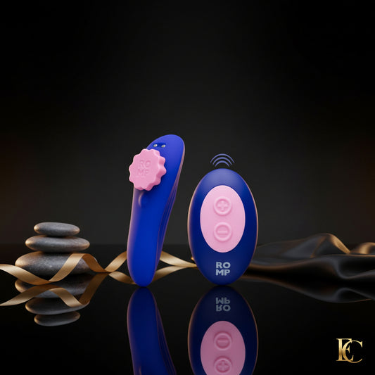 ROMP Party Panty Vibrator mit Magnet-Clip und Fernbedienung in Blau