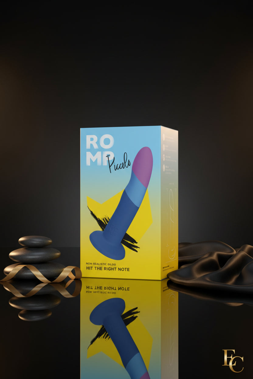 Verpackungsdesign des ROMP Piccolo Dildos