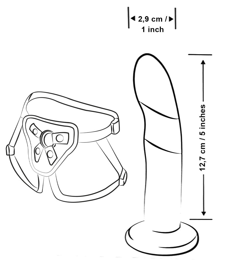 Maßangaben Dildo ROMP Piccolo Pegging Kit Länge und Durchmesser