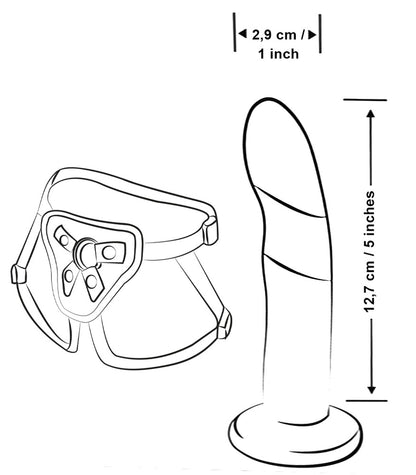 Maßangaben Dildo ROMP Piccolo Pegging Kit Länge und Durchmesser