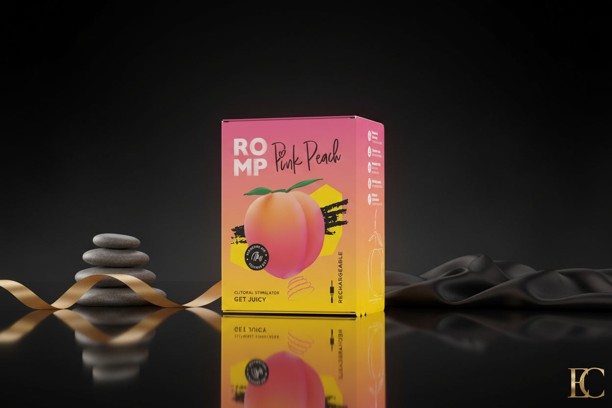 ROMP Pink Peach Verpackung Produktbox Design Vorderseite