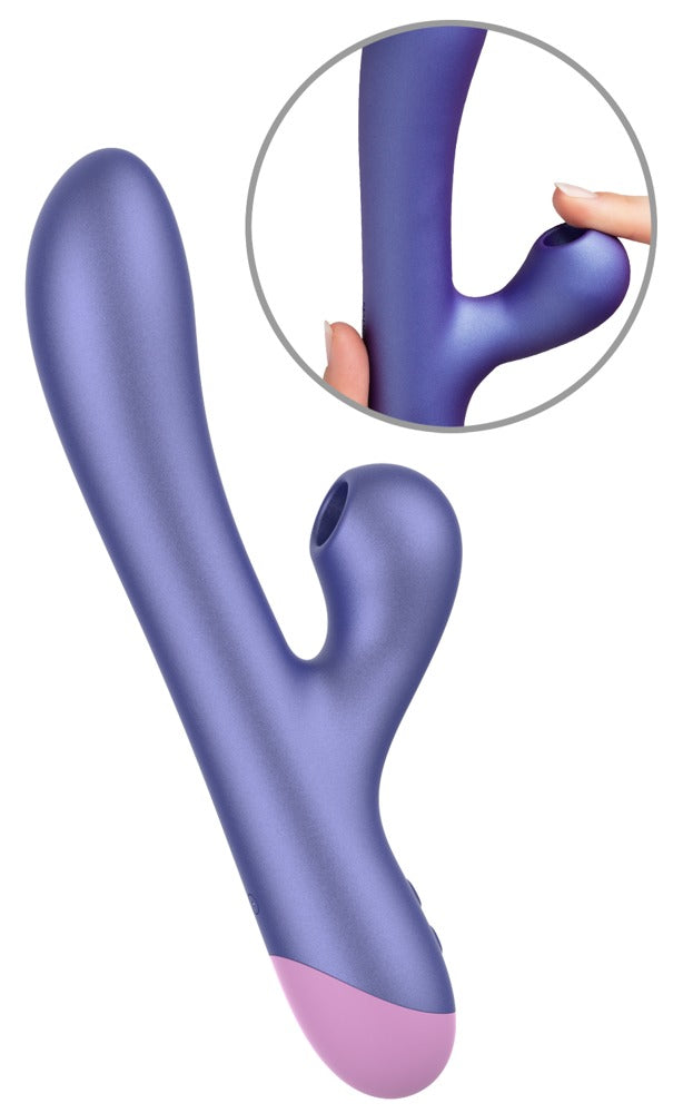 ROMP Pulse Rabbit Vibrator aus Silikon in Lila mit Pleasure Air Klitoris-Pulsator