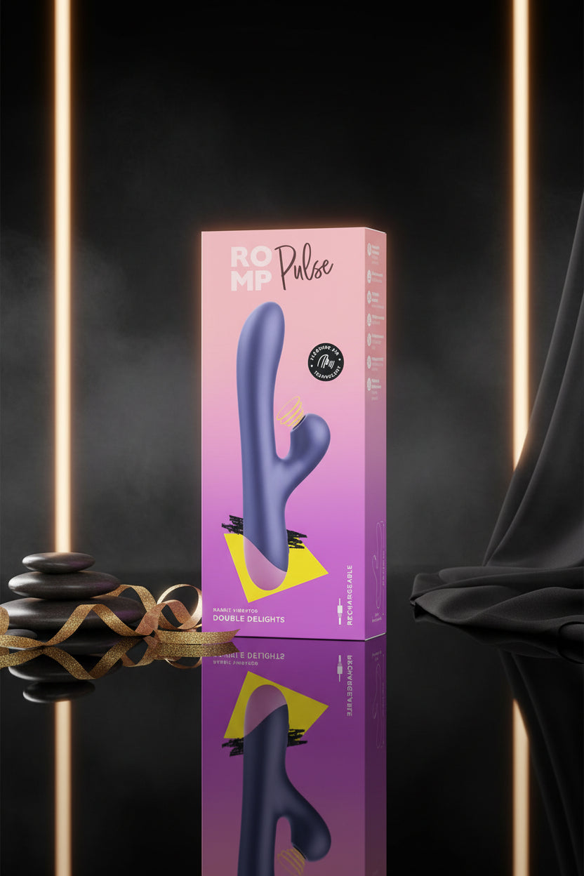 ROMP Pulse Rabbit Vibrator Produktverpackung im Originaldesign