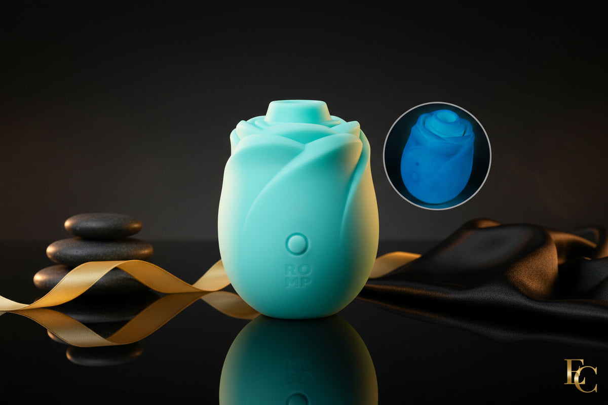 Sanfter Saugvibrator ROMP Rose Glow in stilvollem Rosendesign