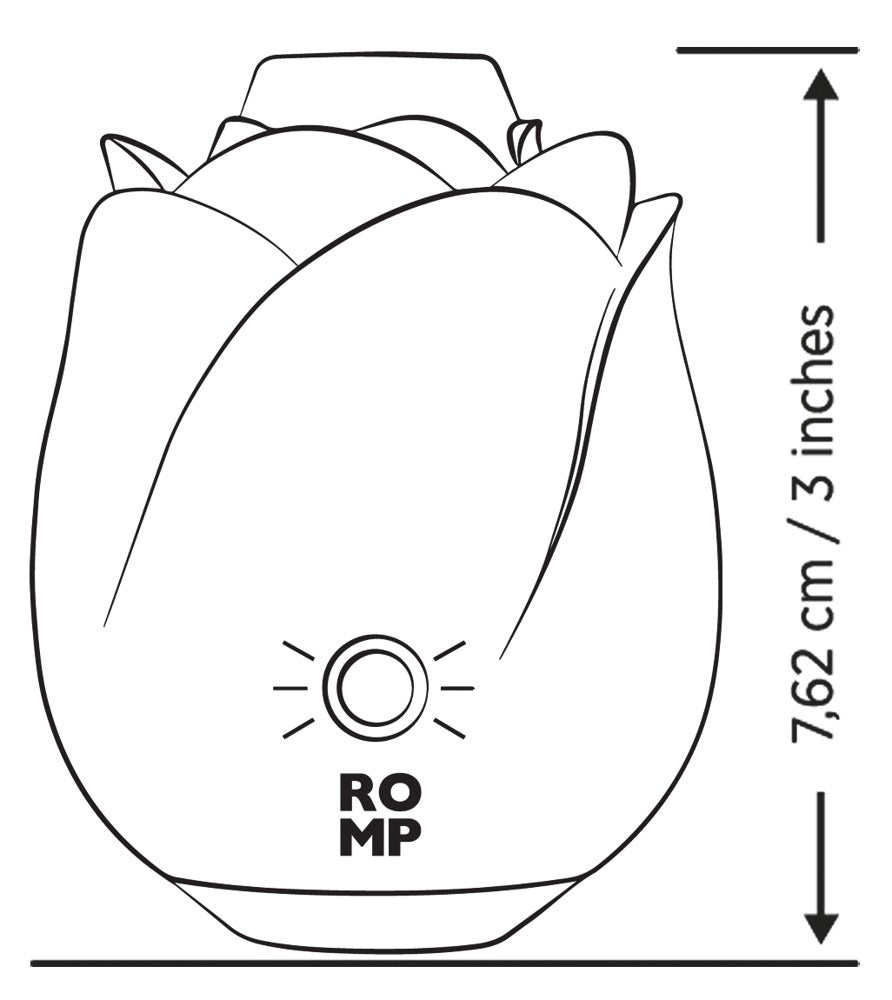 ROMP Rose Glow Stimulator in Rosenform Gesamtansicht