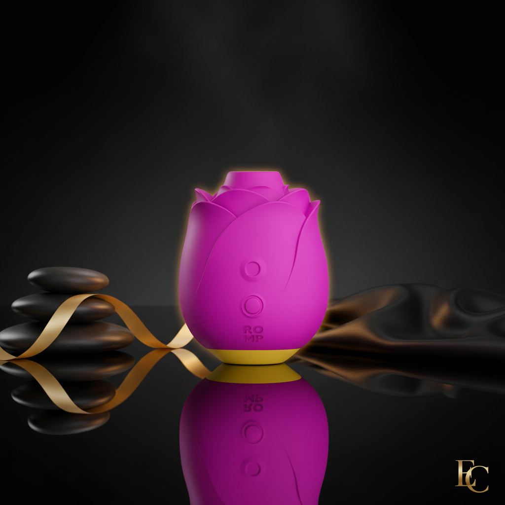 ROMP Rose Saugvibrator in eleganter Rosenoptik, ideal für klitorale Stimulation.