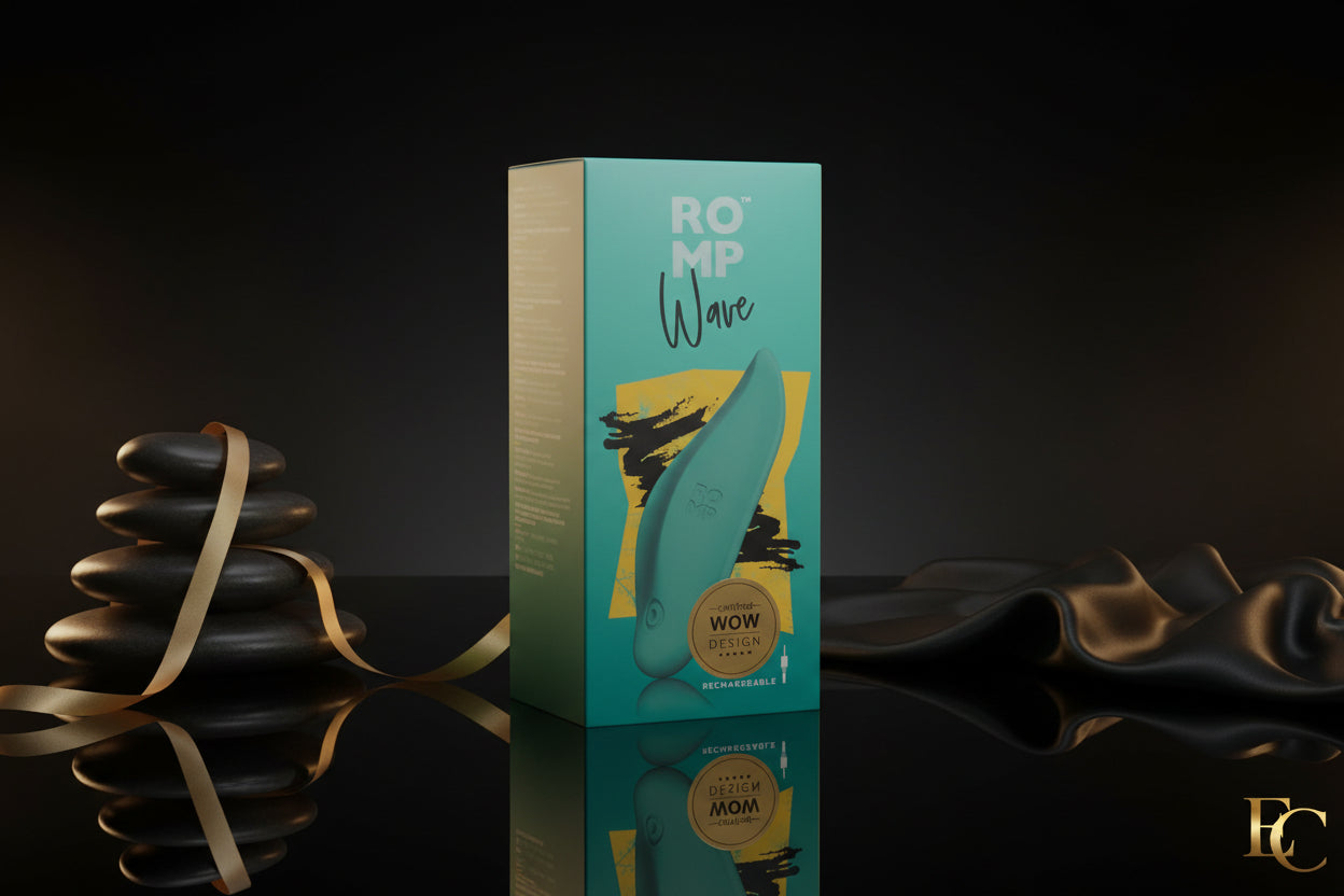 ROMP Wave Auflegevibrator Verpackung in Türkis