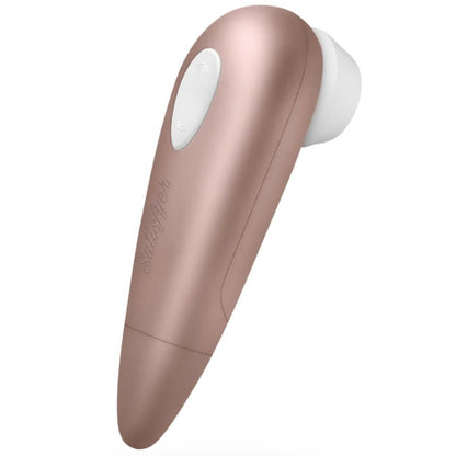 Satisfyer 1 Next Generation Druckwellenstimulator in Roségold in Hauptansicht mit weißem Silikonaufsatz und ergonomischer Form