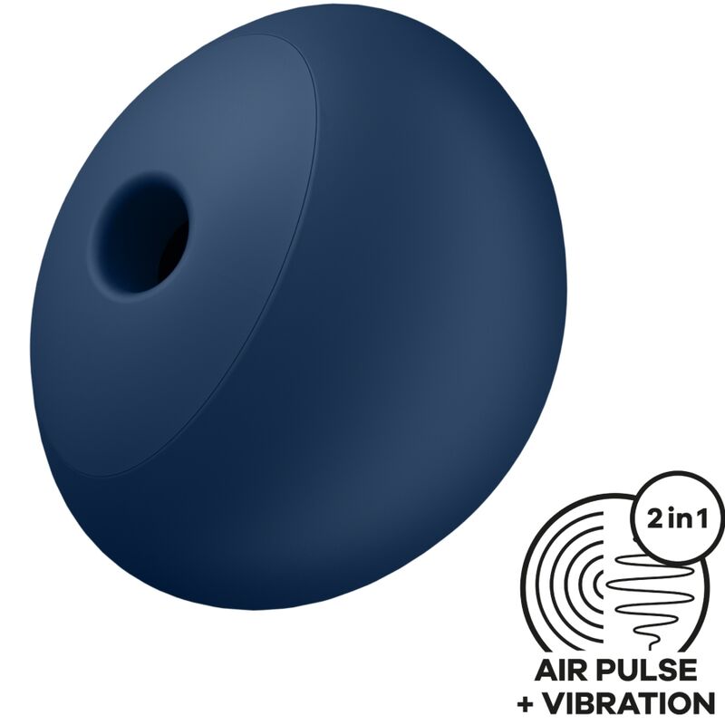 Satisfyer Air Power 4 in Blau mit Druckwellen und Vibration in der Gesamtansicht