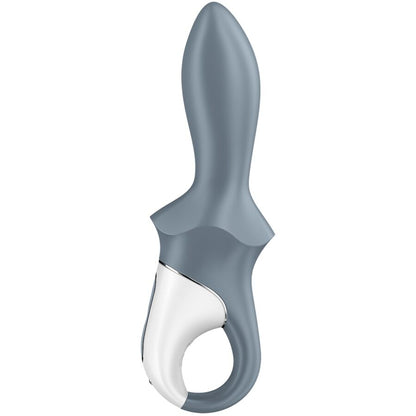 Satisfyer Air Pump Booty 1 Vibrator in Grau mit geschwungener Form und Ringgriff in der Gesamtansicht