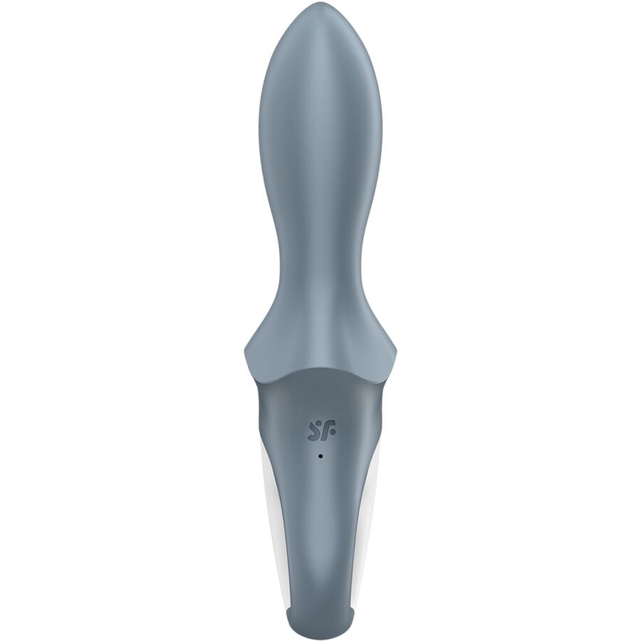 Satisfyer Air Pump Booty 1 Vibrator in Grau mit ergonomisch geformtem Schaft in der Rückansicht