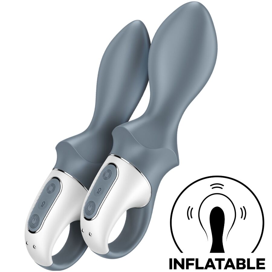 Satisfyer Air Pump Booty 1 in Grau mit Vibration und variabler Größe durch Air-Pump-Funktion