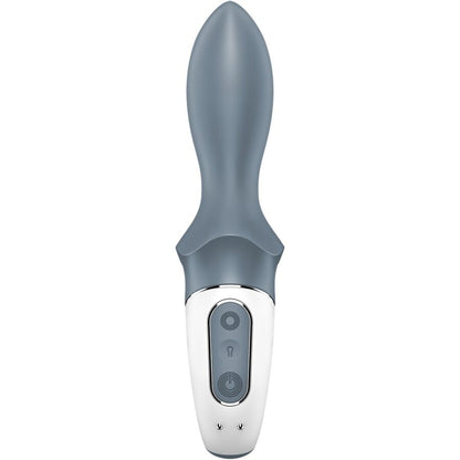 Satisfyer Air Pump Booty 1 Vibrator in Grau mit sichtbaren Bedienelementen in der Vorderansicht
