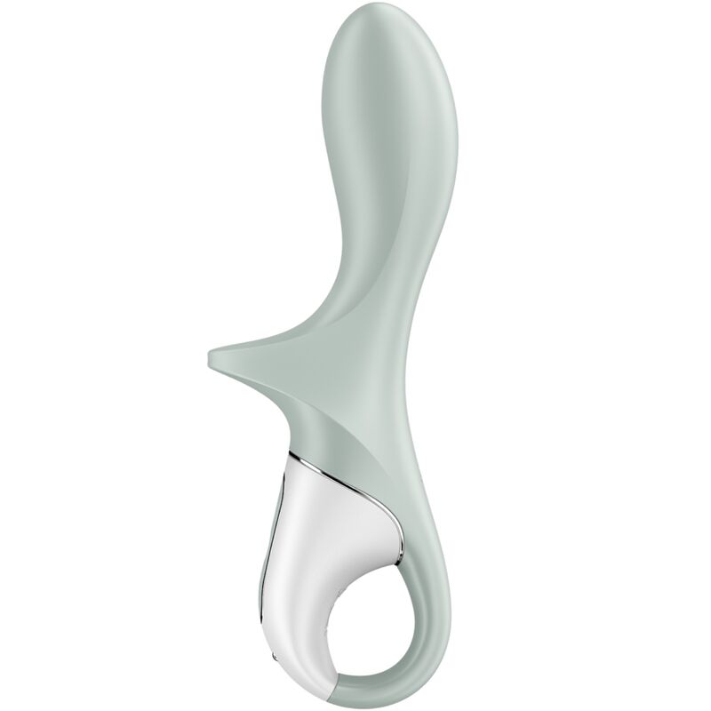 Satisfyer Air Pump Booty 3 Vibrator in Mint mit geschwungener Form und Ringgriff in der Gesamtansicht