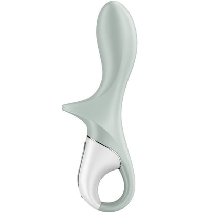 Satisfyer Air Pump Booty 3 Vibrator in Mint mit geschwungener Form und Ringgriff in der Gesamtansicht