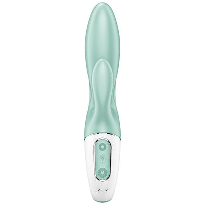 Satisfyer Air Pump Bunny 5+ Rabbit-Vibrator in Mint mit sichtbaren Bedienelementen in der Vorderansicht